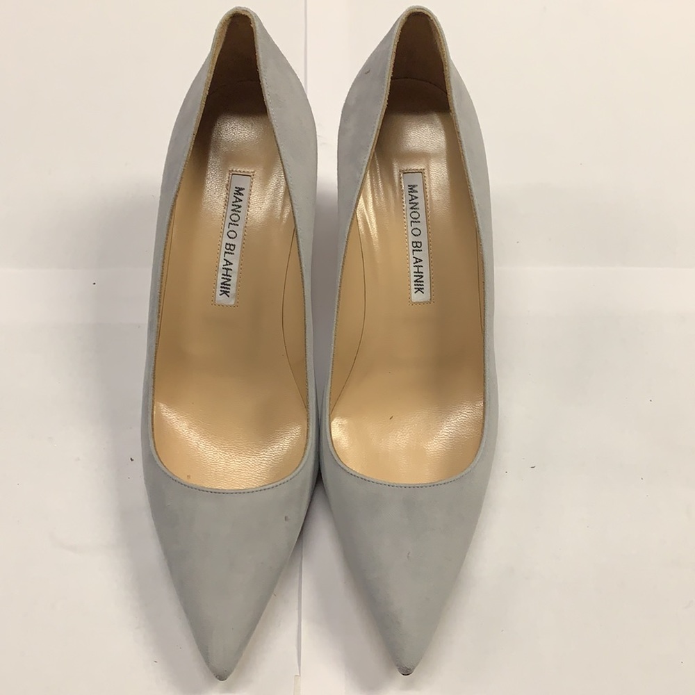 Manolo Blahnik Gray Suede Heels